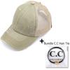 imageCC Ponycap Messy High Bun Ponytail Adjustable Glitter Mesh Trucker Baseball CapOlive