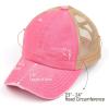 imageCC Ponycap Messy High Bun Ponytail Adjustable Glitter Mesh Trucker Baseball CapPink
