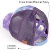 imageCC Ponycap Messy High Bun Ponytail Adjustable Glitter Mesh Trucker Baseball CapPurple  Mesh