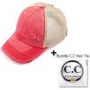 imageCC Ponycap Messy High Bun Ponytail Adjustable Glitter Mesh Trucker Baseball CapRed