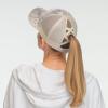 imageCC Ponycap Messy High Bun Ponytail Adjustable Glitter Mesh Trucker Baseball CapSnake Sequinbeige