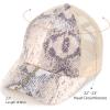 imageCC Ponycap Messy High Bun Ponytail Adjustable Glitter Mesh Trucker Baseball CapSnake Sequinbeige