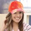 imageCC Ponycap Messy High Bun Ponytail Adjustable Glitter Mesh Trucker Baseball CapTie Dyeorange