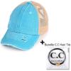 imageCC Ponycap Messy High Bun Ponytail Adjustable Glitter Mesh Trucker Baseball CapTurquoise