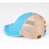 imageCC Ponycap Messy High Bun Ponytail Adjustable Glitter Mesh Trucker Baseball CapTurquoise