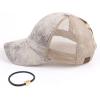 imageCC Ponycap Messy High Bun Ponytail Adjustable Glitter Mesh Trucker Baseball CapVintage Faux Leatherbeige