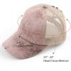 imageCC Ponycap Messy High Bun Ponytail Adjustable Glitter Mesh Trucker Baseball CapVintage Faux Leatherrose