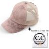 imageCC Ponycap Messy High Bun Ponytail Adjustable Glitter Mesh Trucker Baseball CapVintage Faux Leatherrose