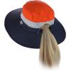imageCC Safari Sun Hat Wide Brim Hat with Ponytail Hole Packable UPF 50 for Hiking CampingNavyOrange