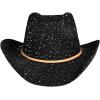 imageCC Sparkly Sequin Cowboy Hat with Suede String TrimBlack