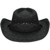 imageCC Sun Straw Western Cowboy Hat Hard Shape Paper Black