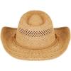 imageCC Sun Straw Western Cowboy Hat Hard Shape Paper DkNatrual