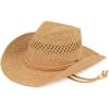 imageCC Sun Straw Western Cowboy Hat Hard Shape Paper DkNatrual