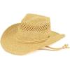 imageCC Sun Straw Western Cowboy Hat Hard Shape Paper Natural