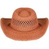imageCC Sun Straw Western Cowboy Hat Hard Shape Paper Rust