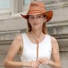 imageCC Sun Straw Western Cowboy Hat Hard Shape Paper Rust