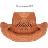 imageCC Sun Straw Western Cowboy Hat Hard Shape Paper Rust