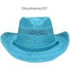 imageCC Sun Straw Western Cowboy Hat Hard Shape Paper Turquosie