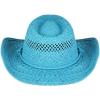 imageCC Sun Straw Western Cowboy Hat Hard Shape Paper Turquosie