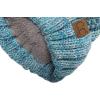 imageCC Thick Cable Knit Faux Fuzzy Fur Pom Fleece Lined Skull Cap Cuff Beanie3 Tone Sky Blue