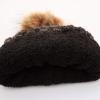 imageCC Thick Cable Knit Faux Fuzzy Fur Pom Fleece Lined Skull Cap Cuff BeanieBlack Mix