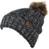 imageCC Thick Cable Knit Faux Fuzzy Fur Pom Fleece Lined Skull Cap Cuff BeanieBlackGray Mix