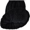 imageCC Thick Cable Knit Faux Fuzzy Fur Pom Fleece Lined Skull Cap Cuff BeanieChenille Black Pom