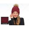 imageCC Thick Cable Knit Faux Fuzzy Fur Pom Fleece Lined Skull Cap Cuff BeanieChunky Cable Dark Melange Gray