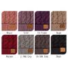 imageCC Thick Cable Knit Faux Fuzzy Fur Pom Fleece Lined Skull Cap Cuff BeanieChunky Cable Maroon