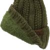 imageCC Thick Cable Knit Faux Fuzzy Fur Pom Fleece Lined Skull Cap Cuff BeanieConfetti Olive
