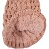 imageCC Thick Cable Knit Faux Fuzzy Fur Pom Fleece Lined Skull Cap Cuff BeanieLattice Indi Pink