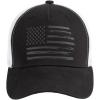 imageCC Trucker Hat  American Flag Mesh Back Cap for Unisex Adjustable Snapback Laser Print Patriotic Baseball CapBlack  White