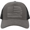 imageCC Trucker Hat  American Flag Mesh Back Cap for Unisex Adjustable Snapback Laser Print Patriotic Baseball CapGrey  Black