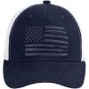 imageCC Trucker Hat  American Flag Mesh Back Cap for Unisex Adjustable Snapback Laser Print Patriotic Baseball CapNavy  White