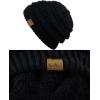 imageCC Unisex Chunky Soft Stretch Cable Knit Warm Fuzzy Lined Skully BeanieBlack