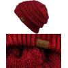 imageCC Unisex Chunky Soft Stretch Cable Knit Warm Fuzzy Lined Skully BeanieBurgundy