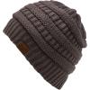 imageCC Unisex Chunky Soft Stretch Cable Knit Warm Fuzzy Lined Skully BeanieEarth Grey