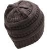 imageCC Unisex Chunky Soft Stretch Cable Knit Warm Fuzzy Lined Skully BeanieEarth Grey