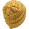 imageCC Unisex Chunky Soft Stretch Cable Knit Warm Fuzzy Lined Skully BeanieHoney Mustard