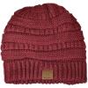 imageCC Unisex Chunky Soft Stretch Cable Knit Warm Fuzzy Lined Skully BeanieMaroon