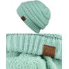 imageCC Unisex Chunky Soft Stretch Cable Knit Warm Fuzzy Lined Skully BeanieMint