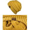 imageCC Unisex Chunky Soft Stretch Cable Knit Warm Fuzzy Lined Skully BeanieMustard