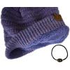 imageCC Unisex Chunky Soft Stretch Cable Knit Warm Fuzzy Lined Skully BeaniePeriwinkle With Hair Tie