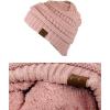 imageCC Unisex Chunky Soft Stretch Cable Knit Warm Fuzzy Lined Skully BeanieRose