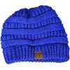 imageCC Unisex Chunky Soft Stretch Cable Knit Warm Fuzzy Lined Skully BeanieRoyal