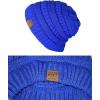 imageCC Unisex Chunky Soft Stretch Cable Knit Warm Fuzzy Lined Skully BeanieRoyal