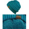 imageCC Unisex Chunky Soft Stretch Cable Knit Warm Fuzzy Lined Skully BeanieTeal