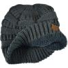 imageCC Unisex Chunky Soft Stretch Cable Knit Warm Fuzzy Lined Skully BeanieTeal Gray