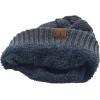 imageCC Unisex Chunky Soft Stretch Cable Knit Warm Fuzzy Lined Skully BeanieTeal Grey