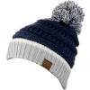 imageCC Unisex College High School Team Color Two Tone Pom Pom Knit Beanie HatNavySilver